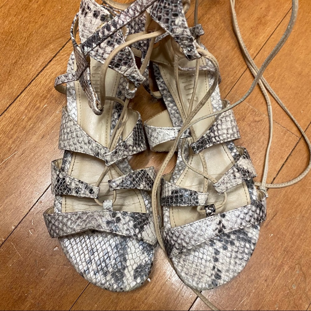 Schutz Python Tie Up Gladiator Sandals - image 4